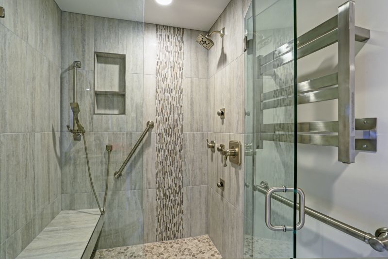 Open Shower with Recessed Shelves
